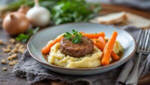 Rezept: Mini-Hackbraten nach Omas Art mit Pü und gestovten Möhren | Eat Club